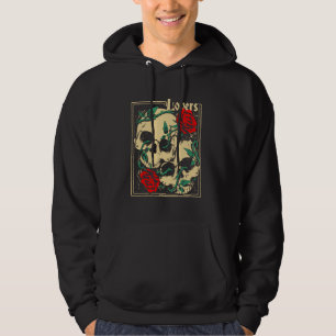 Funny Skulls And Roses Death Lover Skull Rose Goth Hoodie