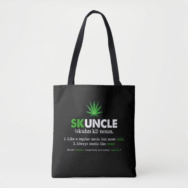 Funny Skuncle Weed Smoker Uncle  Lover Tote Bag (Front)
