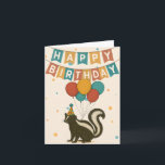 Funny Skunk Birthday Card – Balloons & Party Hat<br><div class="desc">Make someone smile with this unique skunk birthday card! Featuring a cheerful skunk in a colourful party hat surrounded by balloons, this card is perfect for nature lovers, kids, or anyone who appreciates a fun, lighthearted design. Blank inside for your personal message. Part of the Tring Tring Cards animal birthday...</div>