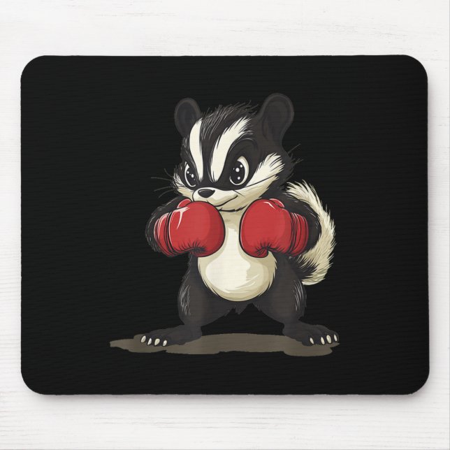 Funny Skunk Costume With Boxing Gloves For Boys An Mouse Pad (Front)