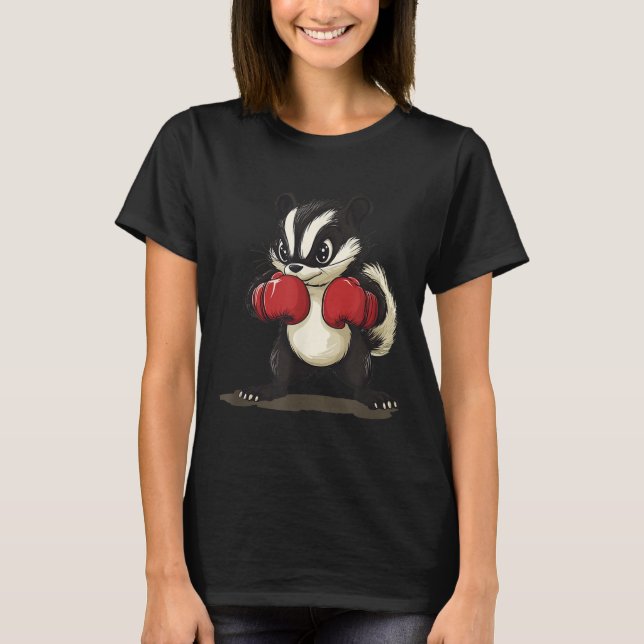 Funny Skunk Costume With Boxing Gloves For Boys An T-Shirt (Front)