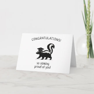 Funny Skunk Graduation Pun New Grad Punny Greeting Card