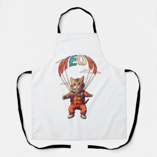 Funny Skydiving Cat Apron