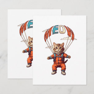 Funny Skydiving Cat Enclosure Card