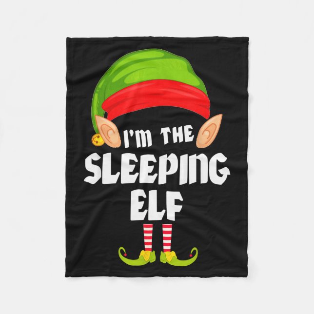 Funny Sleeng Elf Matching Family Group Pj Christma Fleece Blanket (Front)