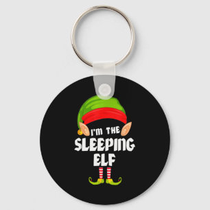 Funny Sleeng Elf Matching Family Group Pj Christma Keychain