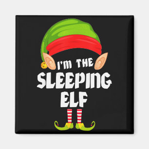 Funny Sleeng Elf Matching Family Group Pj Christma Magnet