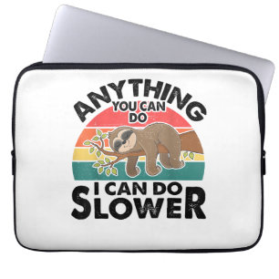 Funny Sleep Sloth T Shirt Anything You Can Do Men Laptop Sleeve
