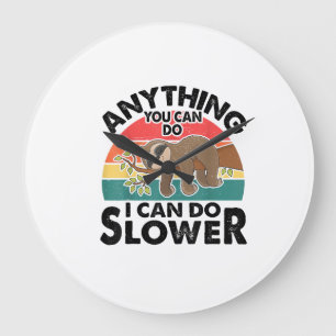 Funny Sleep Sloth T Shirt Anything You Can Do Men Large Clock
