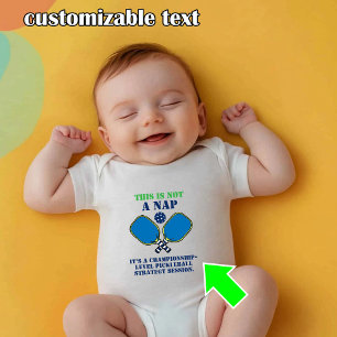 Funny sleeping baby pickleball bodysuit