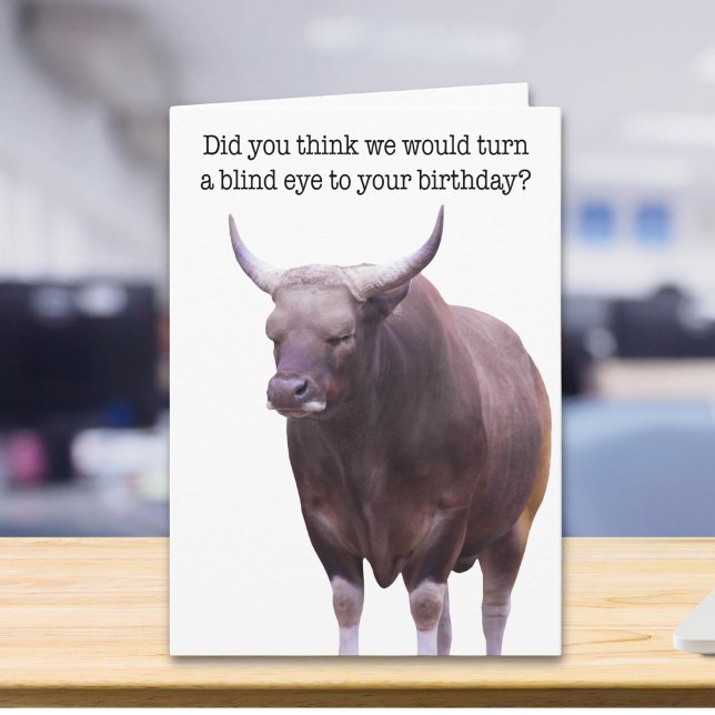Funny Sleeping Bull Birthday Card (Creator Uploaded)