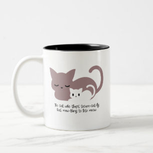 Funny Sleeping Cat Pun and Art I Two-Tone Coffee Mug