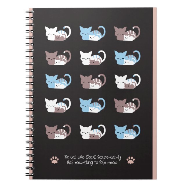 Funny sleeping cat quotes II Notebook (Front)