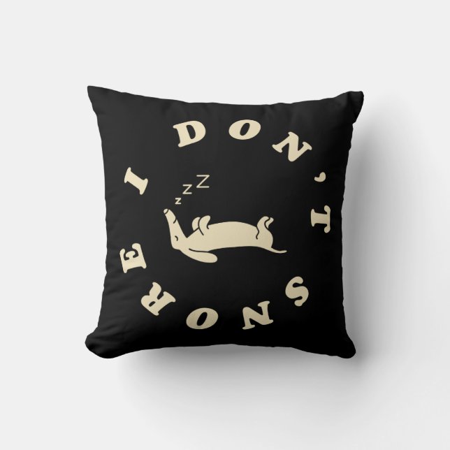 Funny Sleeping Dog Throw Pillow (Front)