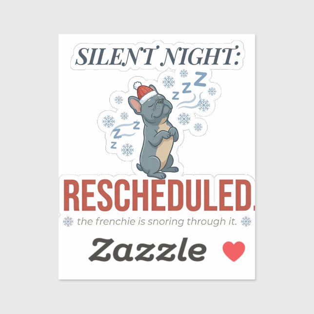 Funny Sleeping Frenchie Christmas Sticker Art (Sheet)