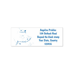 Funny sleeping shark and fishing cartoon  self-inking stamp