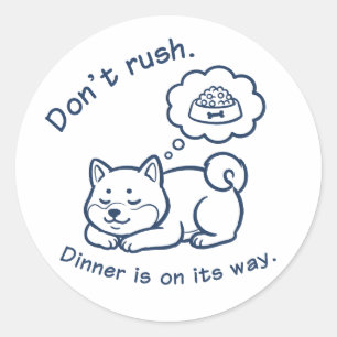 Funny Sleeping Shiba Inu Don't Rush Sticker