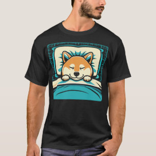 Funny Sleeping Shiba Inu Shirt Lazy Doge Napping D