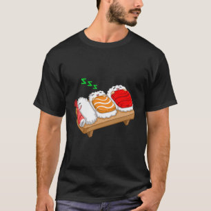 Funny Sleeping Sushi Roll Lover Pajama Party Cool T-Shirt
