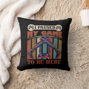 Funny sleeping Video Gamer word art Throw Pillow