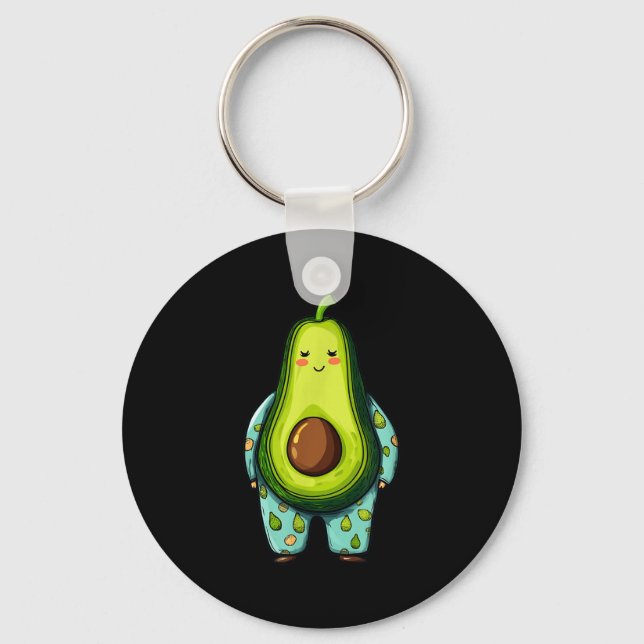 Funny Sleepy Avocado In Pajama Costume For Boys An Keychain (Front)