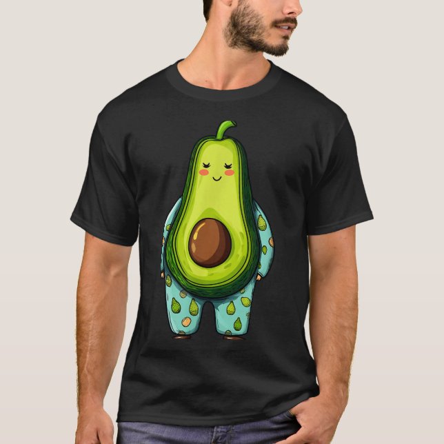 Funny Sleepy Avocado In Pajama Costume For Boys An T-Shirt (Front)