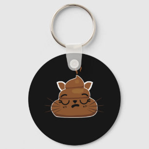 Funny Sleepy Cat Emoji Pajama Poo Emoticon Humour Keychain