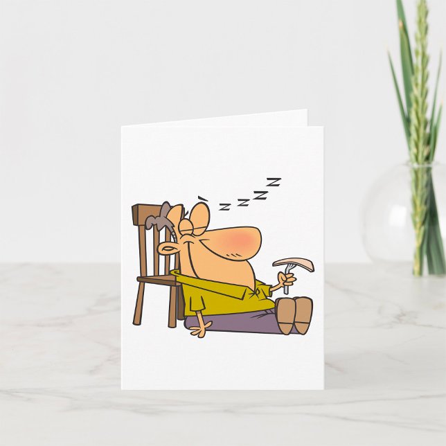 Funny Sleepy Man Napping with Sandwich  Card (Creator Uploaded)