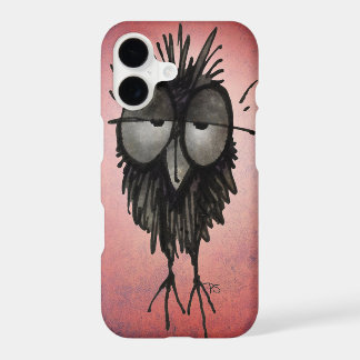 Funny Sleepy Owl on Pink