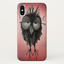 Funny Sleepy Owl on Pink
