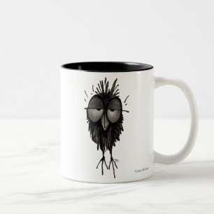 Funny Sleepy Owl Two-Tone Coffee Mug