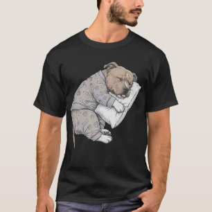 Funny Sleepy Staffordshire Bull Terrier Pajama T-Shirt