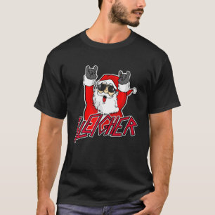 Funny Sleigher Heavy Metal Hail Santa Claus Metal T-Shirt