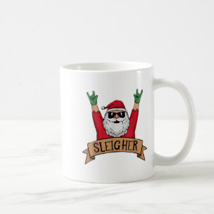 Funny Sleigher Rock N Roll Santa Claus Christmas  Coffee Mug