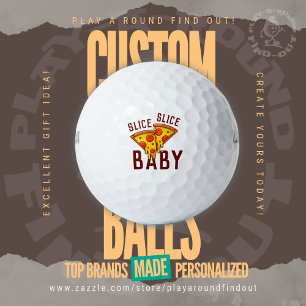 Funny "Slice Slice, Baby" Pizza Gag Wilson Ultra Golf Balls