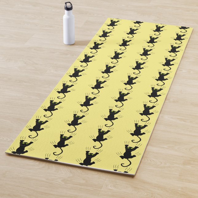 Funny Sliding Cat Scratch Scratching Paws Claws Yoga Mat (In Situ)
