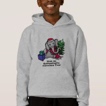 Funny Slogan Cute Cartoon Elephant Christmas