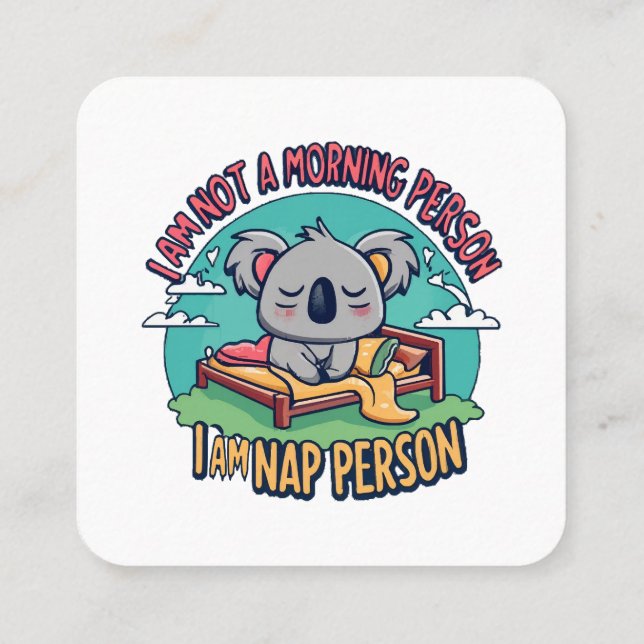 funny slogan square business card (Back)