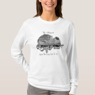 funny slogan torn dog slipper art design T-Shirt