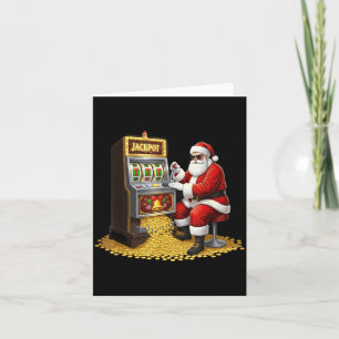 Funny Slot Machine Santa Christmas Graphic Casino  Card