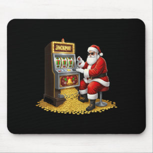 Funny Slot Machine Santa Christmas Graphic Casino Mouse Pad