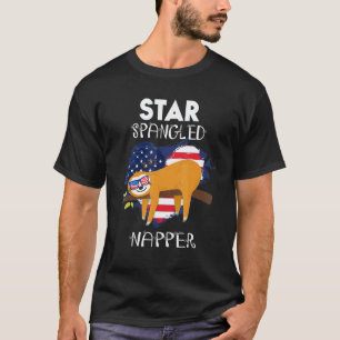 Funny Sloth 4th Of July Star Spangled Napper T-Shirt
