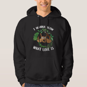 Funny Sloth 80s Couple Tropical I Wanna Slow What Hoodie