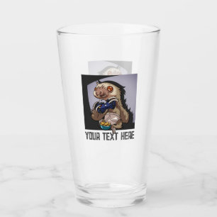 Funny Sloth Add Your Text Computer Games Cartoon Glass
