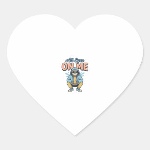 Funny Sloth All Eyes On Me Vintage Vector Design_1 Heart Sticker