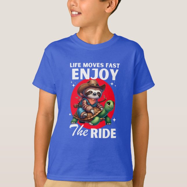 Funny sloth and cowboy turtle shirts | sloth (Front)