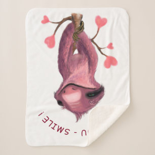Funny Sloth baby Sherpa Blanket - Custom Text
