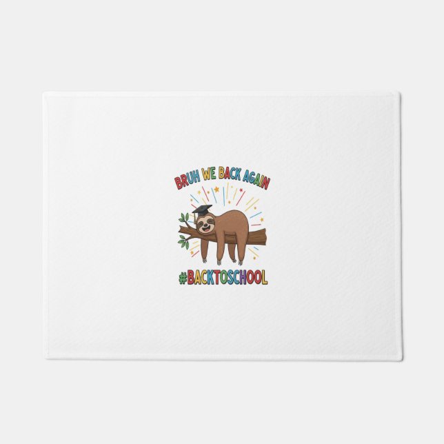 Funny Sloth Back to School Doormat (Front)