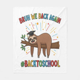 Funny Sloth Back to School Fleece Blanket