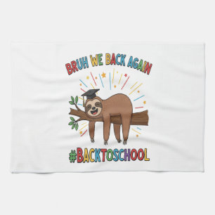 Funny Sloth Back to School Kitchen Towel